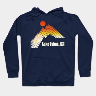 Lake Tahoe California 70s/80s Retro Souvenir Style Skiing Hoodie